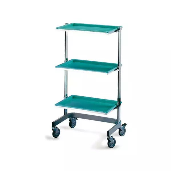 Príručný vozík so stojanom z nehrdzavejúcej ocele a 3 policami
