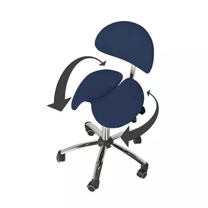 Ergonomická stolička so sedlovým sedadlom a opierkou na chrbát