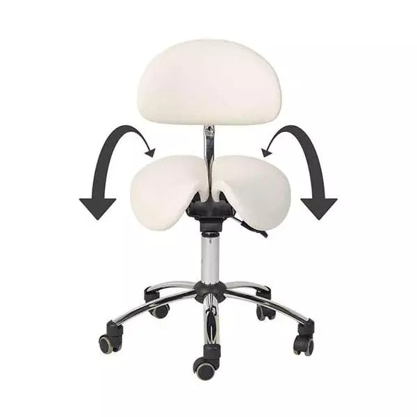 Ergonomická stolička so sedlovým sedadlom a opierkou na chrbát