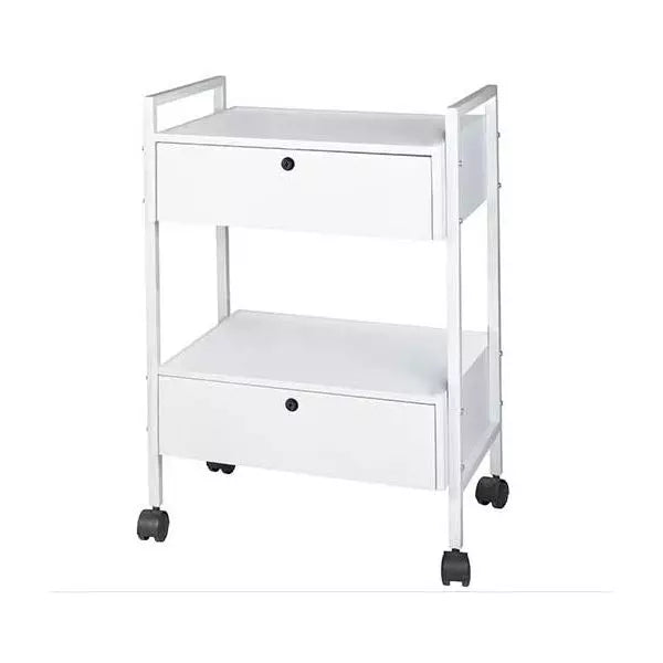 Pojazdný vozík s 2 zásuvkami a 2 poličkami